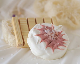 Himalayazoutzeep om te exfoliëren, natuurlijke roze zoute bodyscrub, zuiverend spacadeau, veganistische koude proceszeep