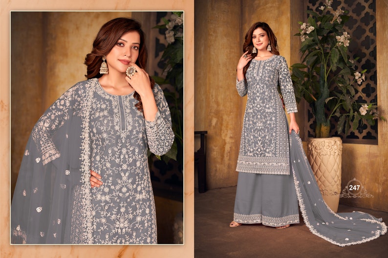 Yellow Color Indian Bollywood Designer Palazzo Salwar Kameez Etsy