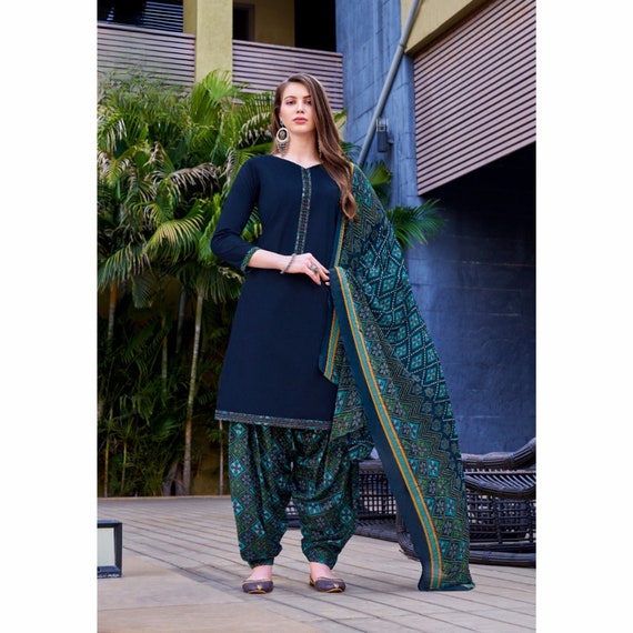 Navy blue suit womens punjabi top