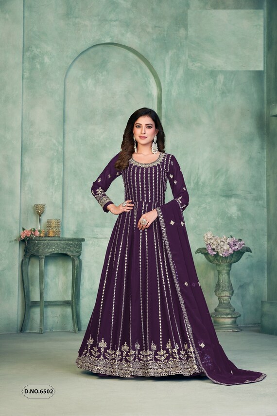 18 Attitude Presents Dulhaniya Premium Georgette With Heavy Hand Work Gown  Type Kurtis