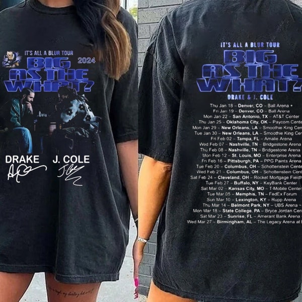 Drake J Cole It's All Blur Tour 2024 Shirt, Drake Tour Shirt, Drake Concert Shirt, Drake Fan Gift Shirt