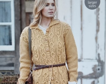 Aran long cardigan / yarn coat