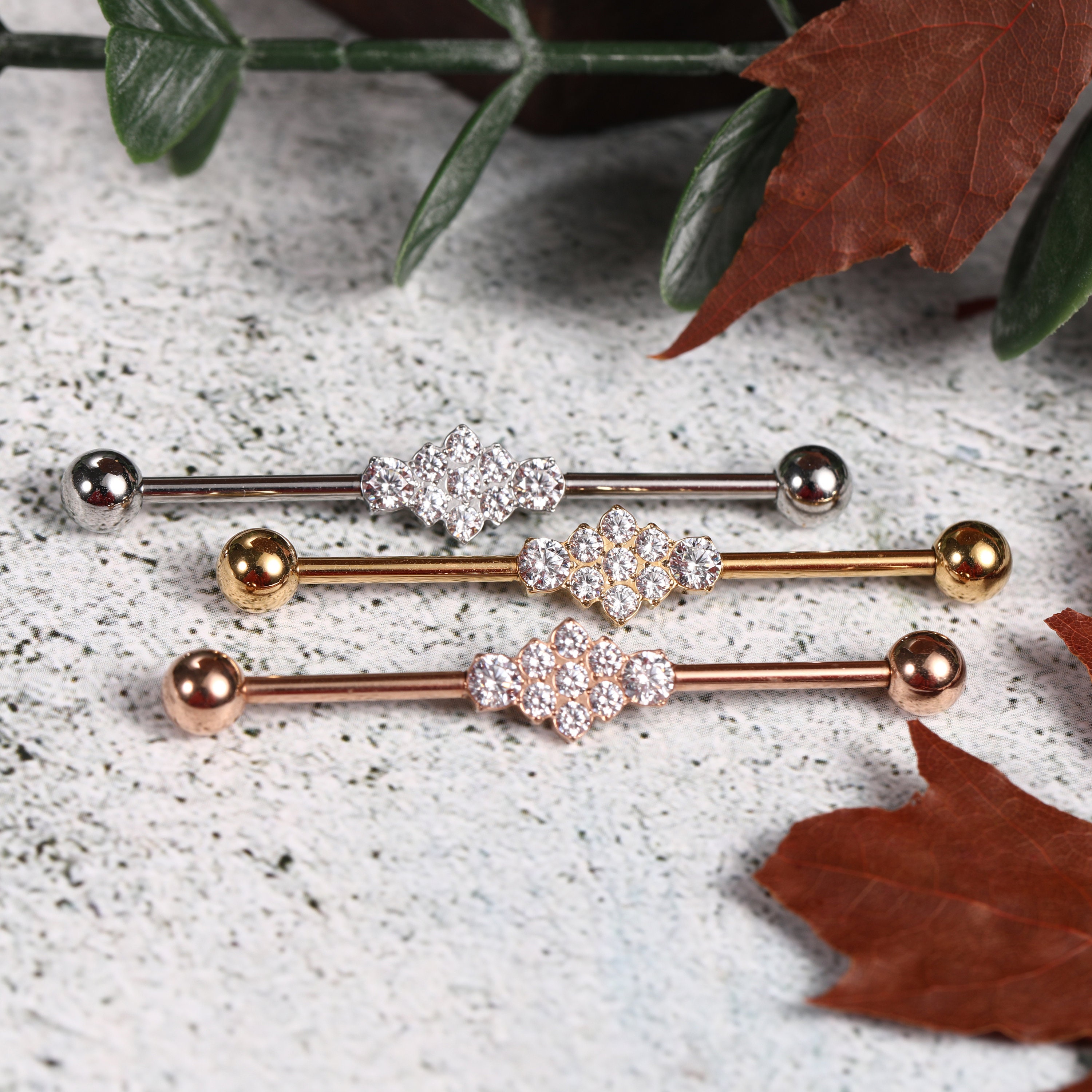Rose gold industrial bar outlet