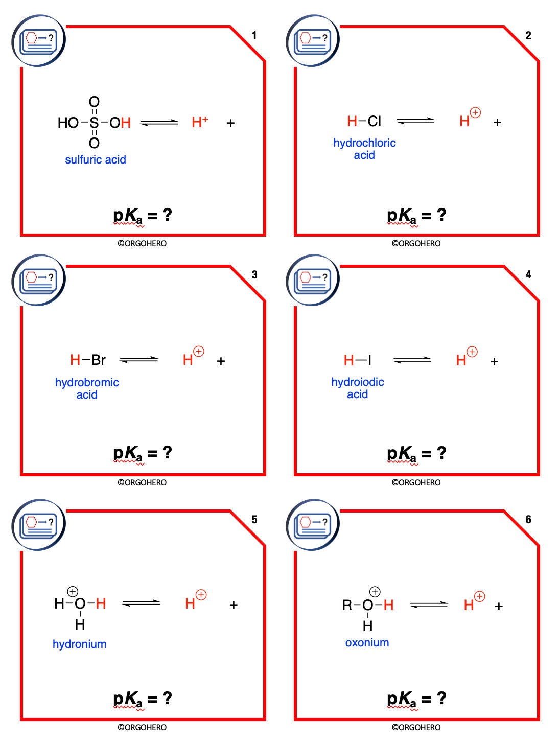 ORGOHERO Pka Flashcards for Organic Chemistry Etsy