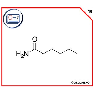 Könnte beinhalten: Eine chemische Formel-Illustration eines Moleküls mit der chemischen Formel H2N-C(=O)-CCCC.