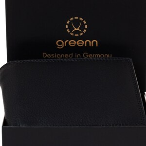 greenn RFID Linkshänder Geldbörse,Portemonnaie,verschiedene Modele,Echtes Leder,Doppelnaht,Scheinfächer ausLeder, Bild 7