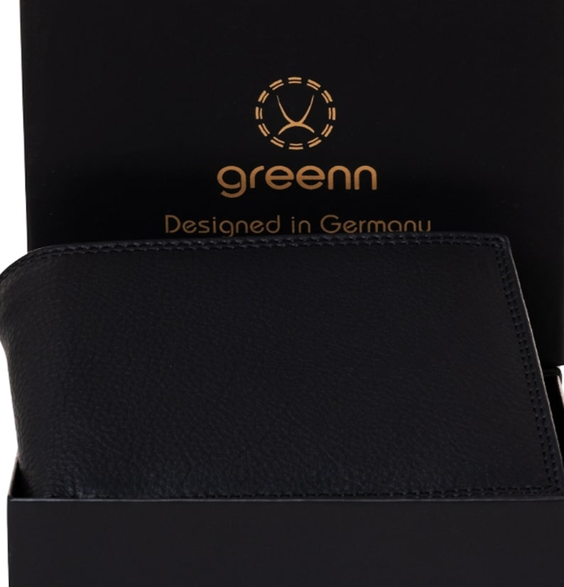 greenn RFID left-handed wallet,wallet,various models,genuine leather,double seam,bill compartments made of leather, image 7