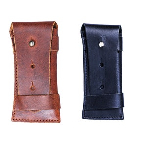 Étui à couteaux Radis, étui en cuir véritable, étui en cuir pour l'extérieur avec boucle de ceinture