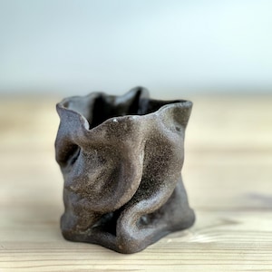 Handmade Black Clay Vase – Decorative or Flower Vase
