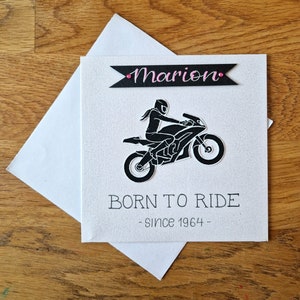 Geburtstagskarte Motorrad Bike Frau personalisiert