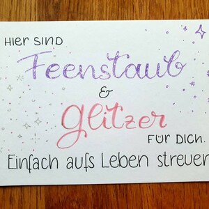 Postkarte Feenstaub und Glitzer Karte