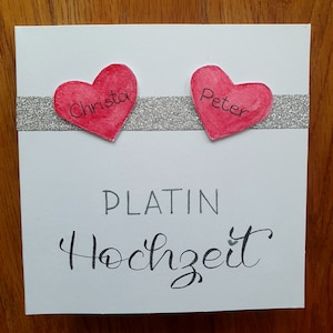 Platin Hochzeit Karte personalisiert
