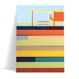 Farnswertiges Haus Poster: Minimalistische Mid-Century Architektur (Digitaler Download)