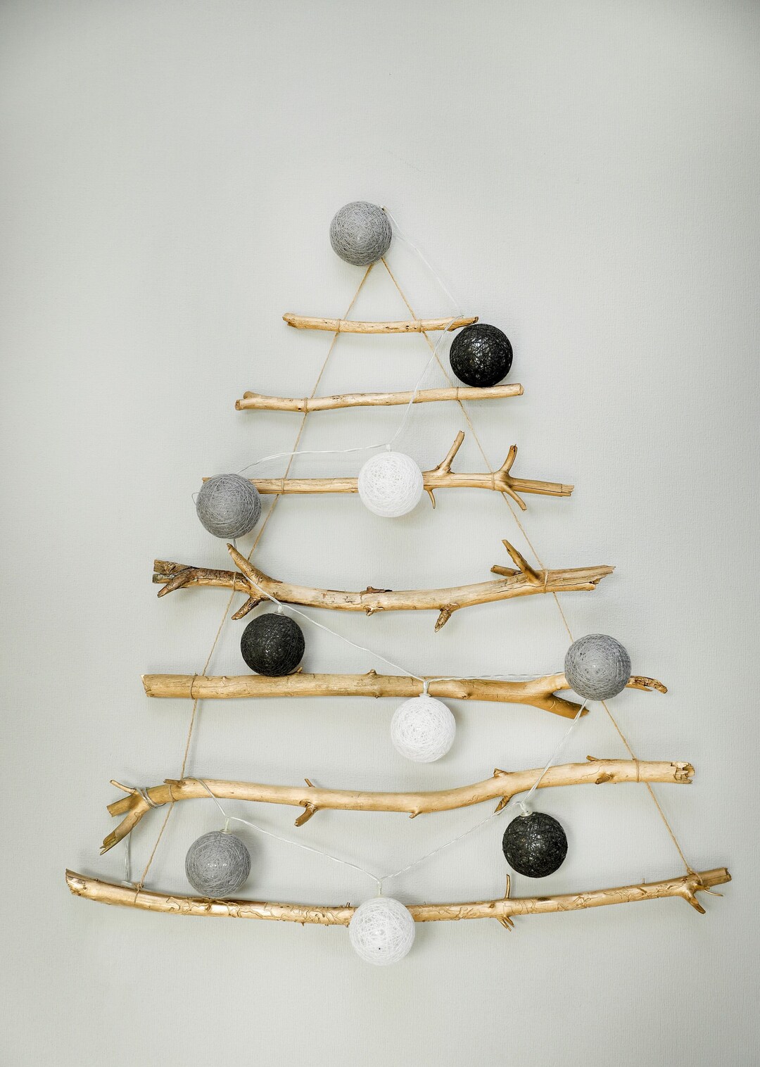 Handmade Wall Hanging Tree for Christmas, Minimalist Wall Hanging