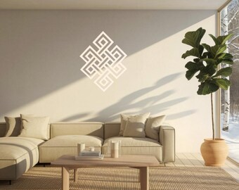 Shrivatsa, Mystic Knot, Simbolic Celtic Knot Wooden Wall Art: Endless Knot Decor