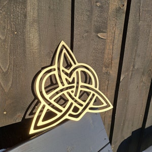 Wooden Celtic Heart Knot Wall Decor: Irish Love Knot Gift