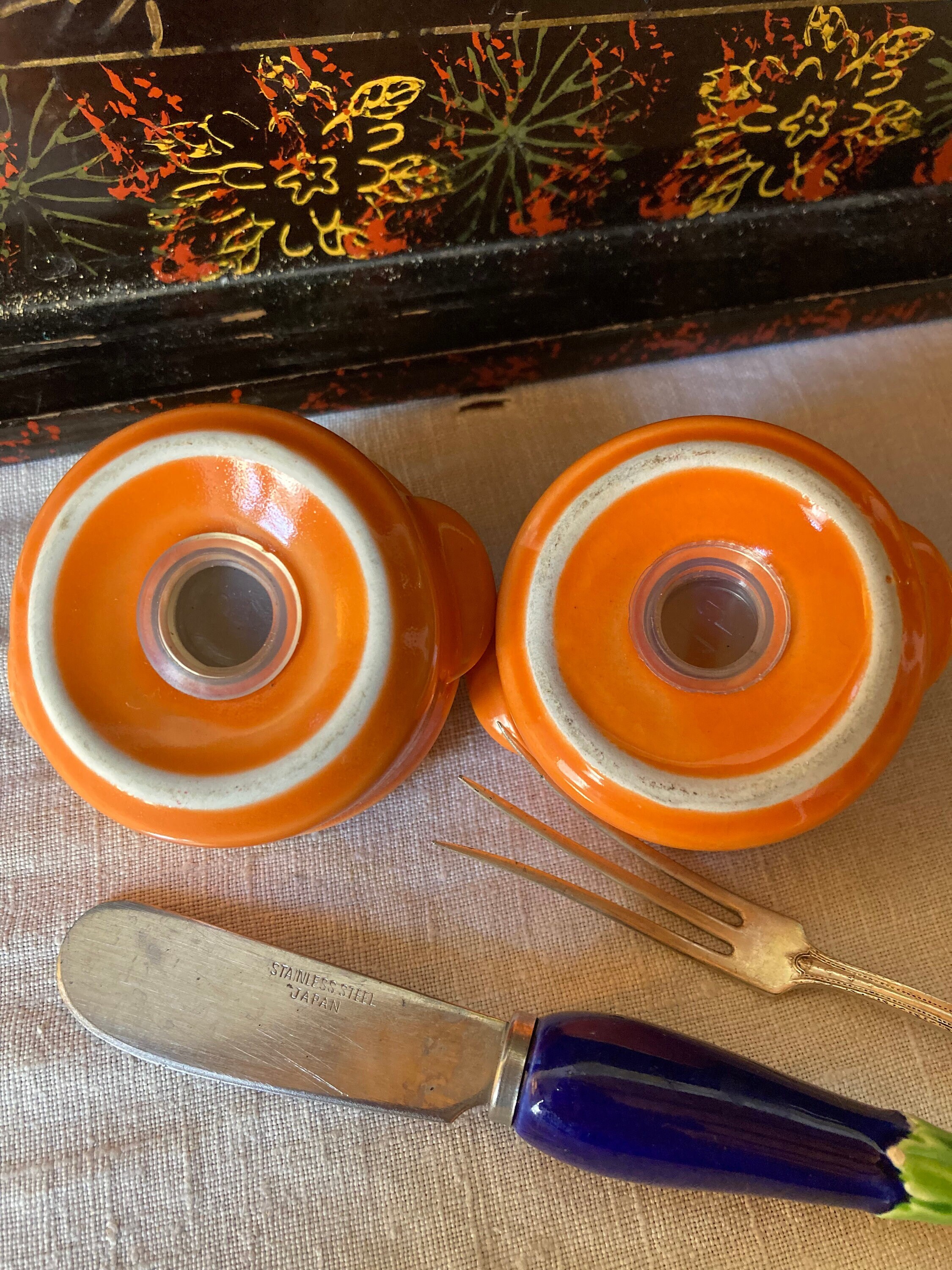 Vintage Le Creuset Classic Orange Salt and Pepper Shakers Etsy