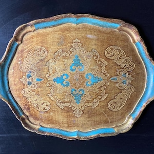 Sehr großes Vintage Florentiner Tablett / Italienisches Dekor / Barware