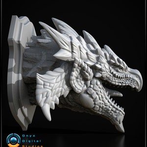 Rathalos wall mounted head STL, 3D Printable monster hunter trophy