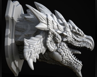 リオレウスの壁掛けヘッドSTL、3Dプリント可能なモンスターハンター
