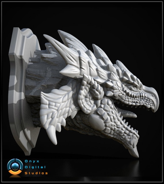 リオレウスの壁掛けヘッドSTL、3Dプリント可能な