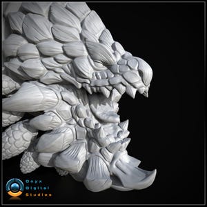 Bazelgeuse wall mounted head STL, 3D Printable monster hunter trophy