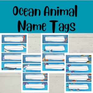 Ocean Animals Classroom Name Tags