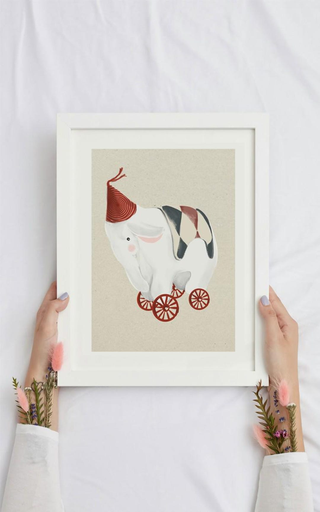 Elephant Circus Nursery Print – Baby Room Wall Art – Printable Digital ...