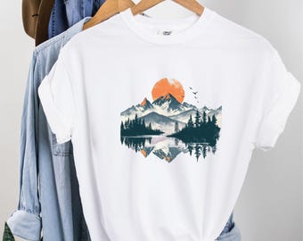 Mountain Adventure Shirt: Scenic Sunset Nature Tee
