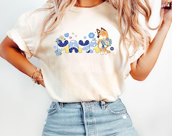 Blue Heeler Mama Shirt, Cartoon Dog Mother's Day Tee