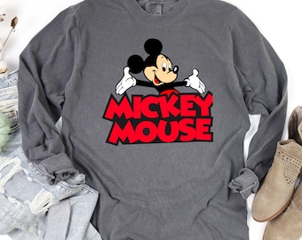 Retro Mickey Mouse Long Sleeve Shirt, Disney Family Matching Tee