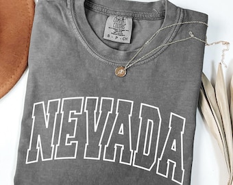 Nevada State Shirt, Retro Nevada T-Shirt, Varsity Style Nevada Tee, Las Vegas Souvenir