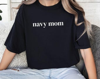 Comfort Colors Navy Mom T-Shirt: Proud Military Family Tee
