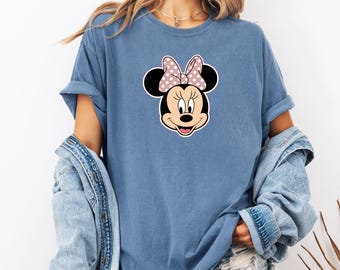 Minnie Mouse Oversized Black T-Shirt, Cute Polka Dot Bow Graphic Tee, Disney Family Vacation Shirt