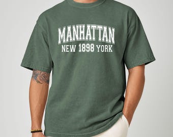 Retro Manhattan New York Shirt, Vintage Collegiate Tee