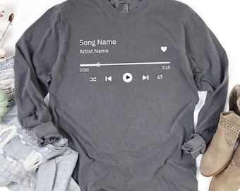 Camisa de manga larga con código de canción personalizado: regalo musical personalizado