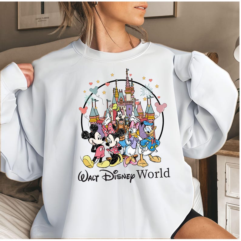 Walt Disney World Sweatshirt, Disney Family Vacation Shirt, Mickey and Friends Castle Crewneck image 4