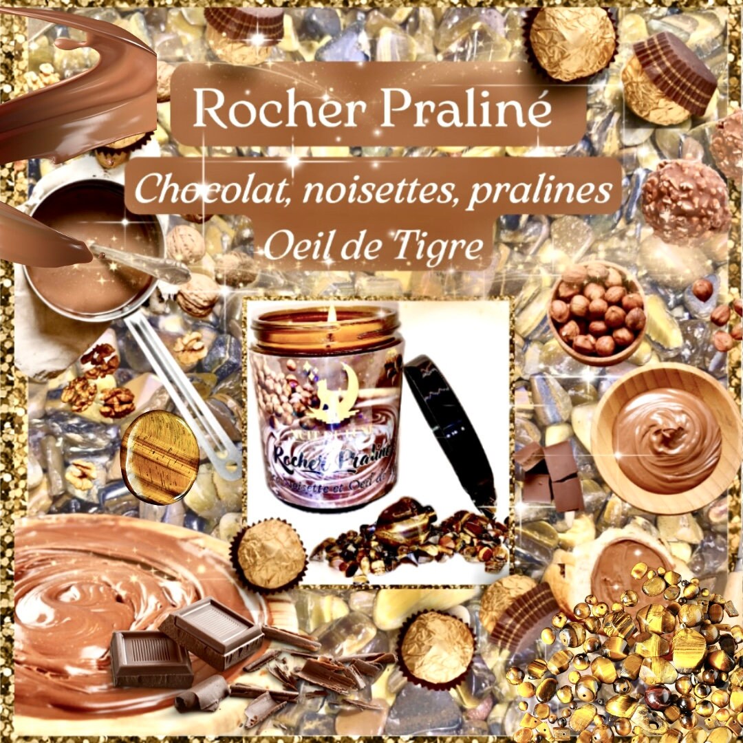 Bougie Parfumée Rocher Praliné 130g - Fait Main, Senteur Gourmande Pour Une Ambiance Cosy