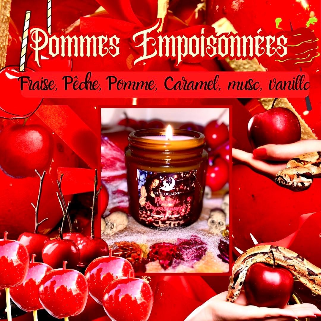 Bougie Artisanale Parfum Pomme D’amour - Cire De Soja - Fait Main - Rose
