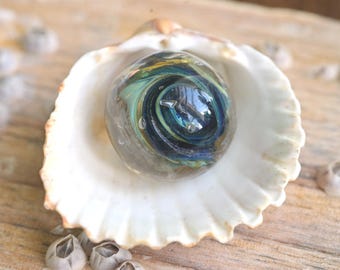 Galaxy lampwork glass bead, universe bead, space and vortex bead #7
