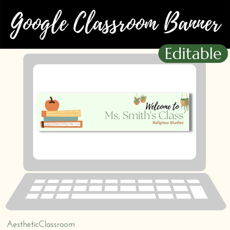 Google Classroom Banner / Aestheticclassroom / Editable Etsy