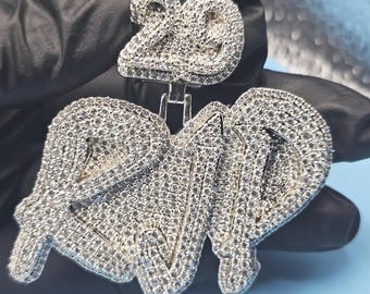 Rapper Pendant Numbers Iced Out 13 Number Pendant, 3D Fully Iced VVS1 Moissanite, Custom Lucky ...