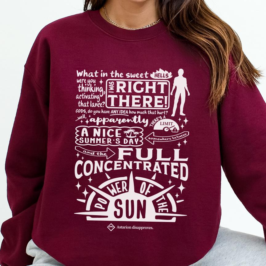 Astarion Full Concentrated Power of the Sun Funny Sweater, Funny Astarion Game Fan Sweatshirt, Astarion BG3 Shirts, Baldur’s Gate 3 Gift
