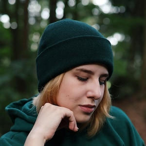 Forest Green 100% Merino Wool Beanie | Sustainable Wool Beanie | Unisex Beanie | Merino Wool Toque | Knitted Wool Beanie | Winter Beanie
