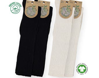 Pure Organic Cotton Knee High Socks 100% Organic Cotton (GOTS certificate) | Sustainable Socks | Organic Socks  | Natural Cotton Socks
