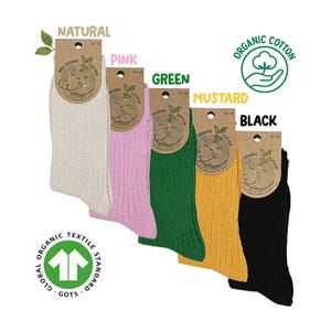Socken aus reiner Baumwolle, 100 % Bio-Baumwolle (GOTS-Zertifikat) | BIO nachhaltige Socken | Socken aus Bio-Baumwolle | Unisex - Bio Socken