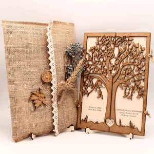 Invito in legno tagliato al laser personalizzato vintage, invito minimalista di lusso, inviti in stile boho, inviti di nozze, invito in legno rustico