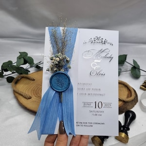 Invitaciones personalizadas, invitaciones de boda acrílicas específicas, tarjetas de invitación para baby shower, invitaciones de lujo con lazo azul, invitaciones de boda florales