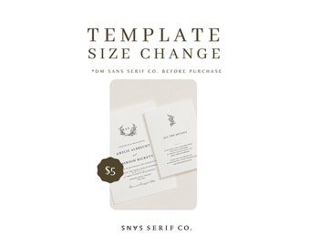 Templett Template Size Revision - Please only purchase this listing if directed to do so by Sans Serif Co.