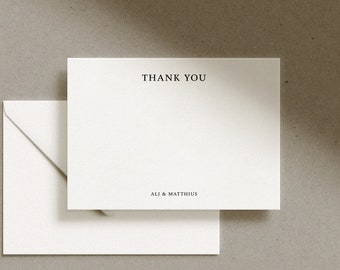 Minimalist Personalized Thank You Note Card Set, Personalized Thank You Cards, Wedding Cards